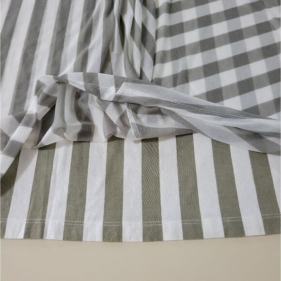 Chico's Striped Scoop-neck Tank Top with Sheer Front Overlay - Picture 7 of 11